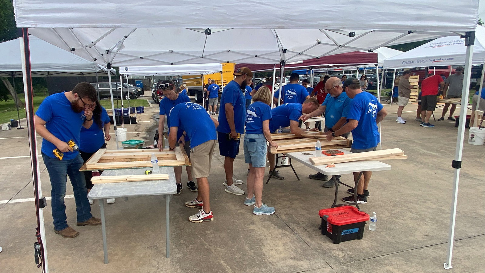 Volunteers delivering beds for Sleep in Heavenly Peace