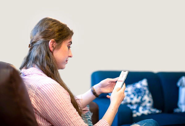 Woman looking at her phone